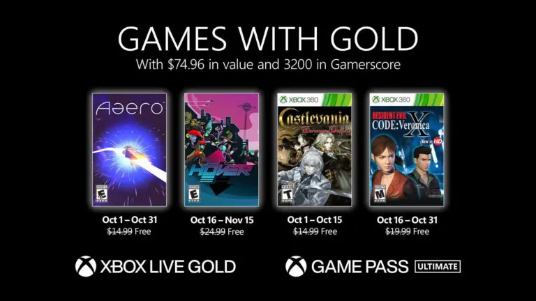 New Games with Gold for October 2024