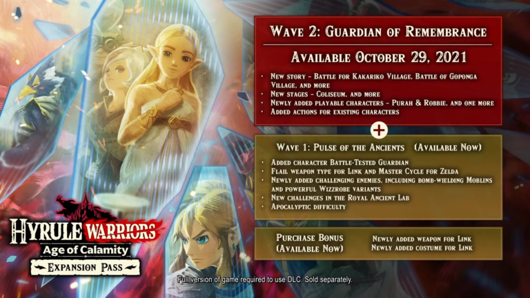 Wave 2 of the Hyrule Warriors: Age of Calamity Expansion Pass will arrive on 29th October