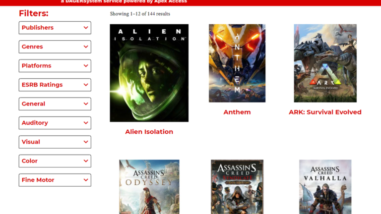 New Database Catalogues Games By Their Accessibility Features